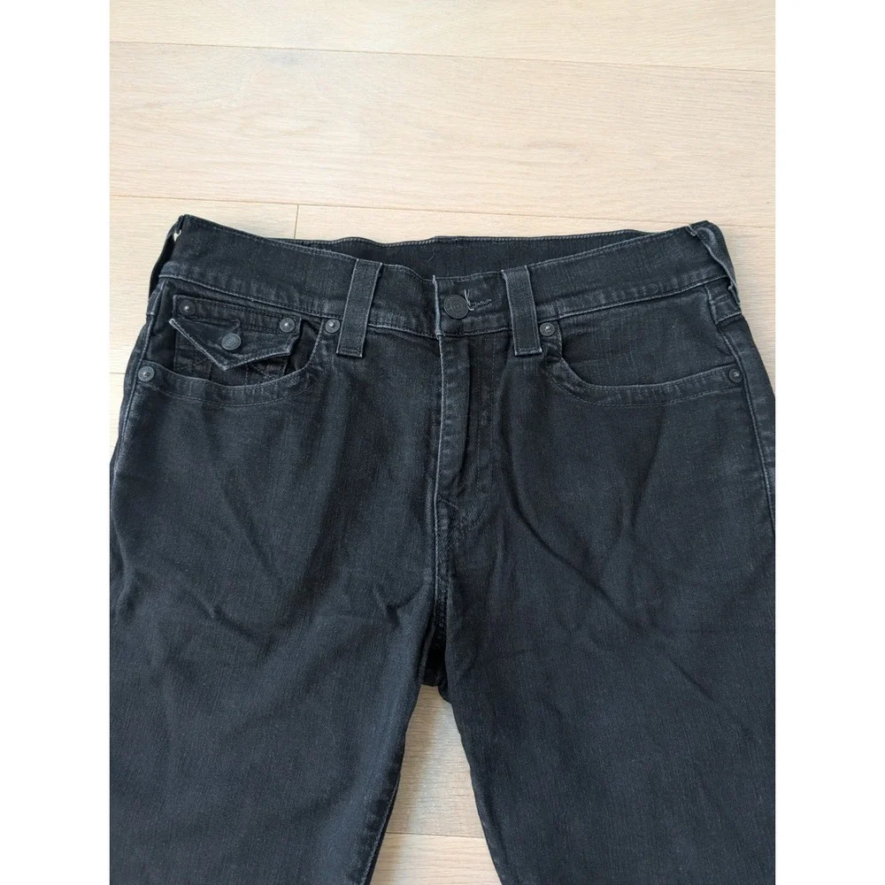 True Religion Ricky Relaxed Straight Black Cutoff Denim Shorts | Men's  33